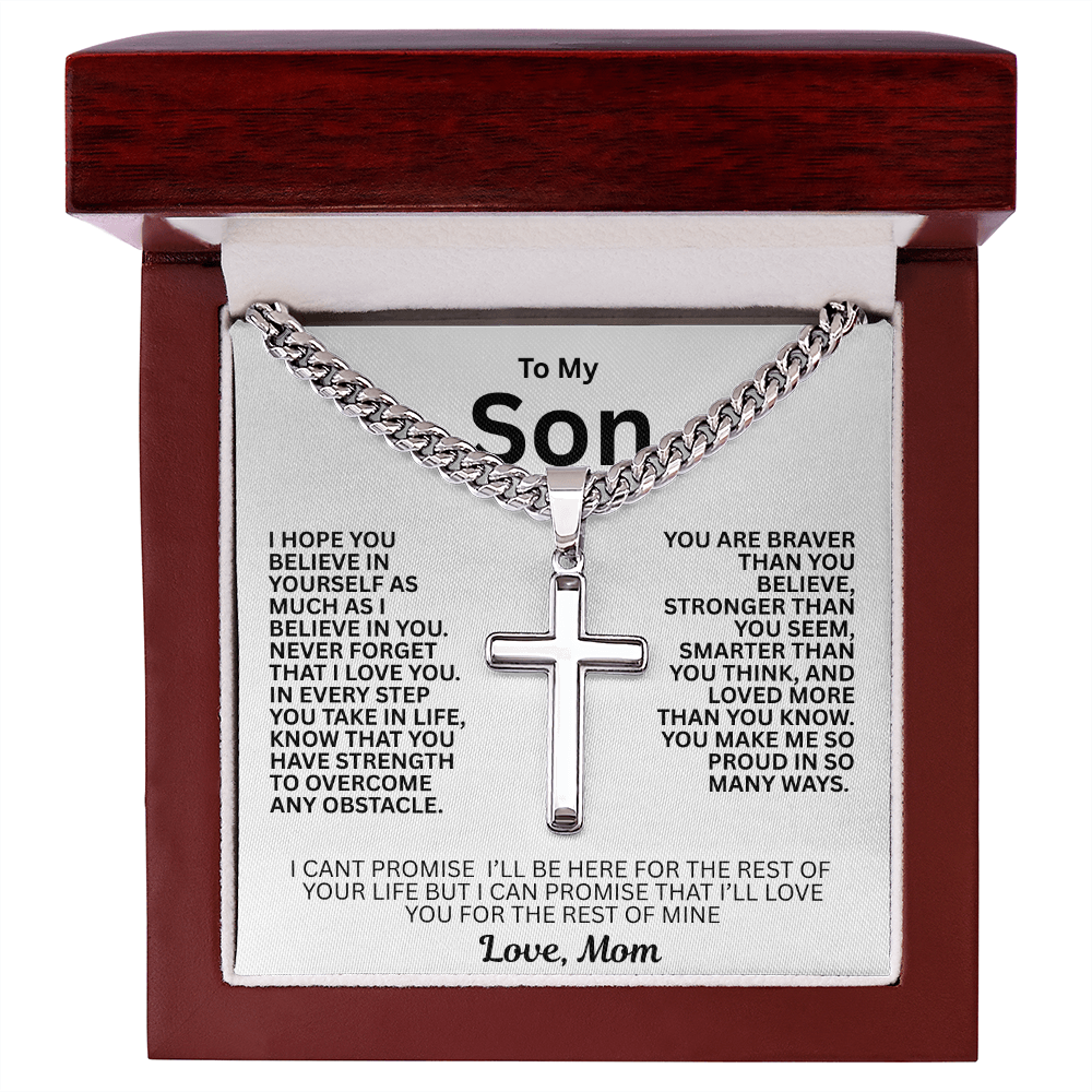A symbol of devotion and power for Son "Artisan Cross w/ Cuban Link Chain"