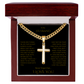 A Divine symbol of faith in Christ for "Your Husband"; Artisan Cross w/ Cuban Chain
