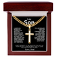 Symbolic Gift for Son "Artisan Cross w/ Cuban Link Chain"