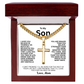 A symbol of devotion and power for Son "Artisan Cross w/ Cuban Link Chain"