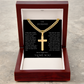A Divine symbol of faith in Christ for "Your Husband"; Artisan Cross w/ Cuban Chain