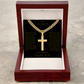 A Divine symbol of faith in Christ for "Your Husband"; Artisan Cross w/ Cuban Chain